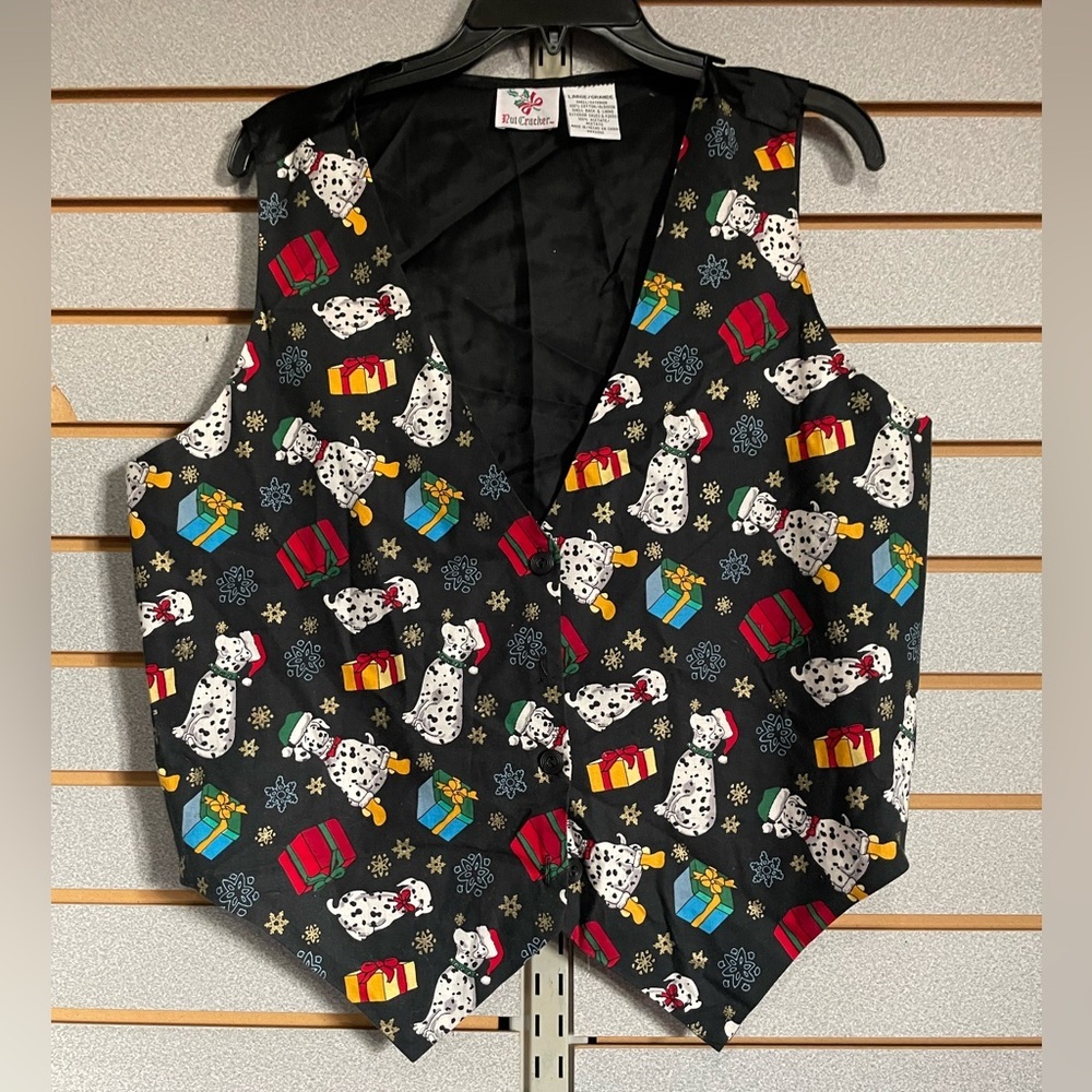 VTG Nutcracker Brand Women’s Dalmatian Gifts Christmas Themed Vest Large‎ Dogs